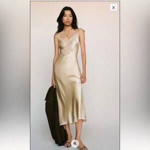 Reformation Serafina Silk Dress Ivory - Size M